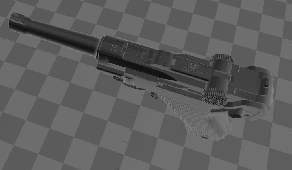 OBJ file Luger P 08 🔫 (3MF)・3D printable design to download・Cults